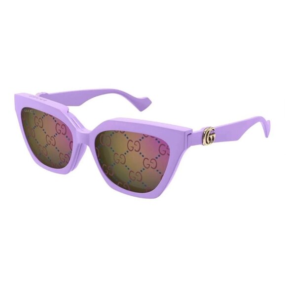 NWT GUCCI SUNGLASSES WOMEN PINK EYEWEAR GUCCI NWT GUCCI Oversize Square Light-Injected PINK Frame Green  main image 2
